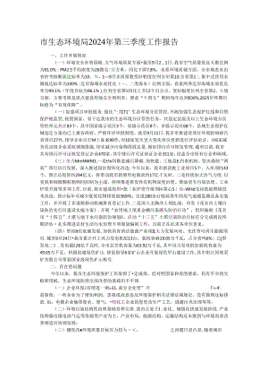 市生态环境局2024年第三季度工作报告.docx