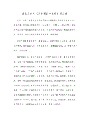 五集系列片《共和国的一支箭》观后感.docx