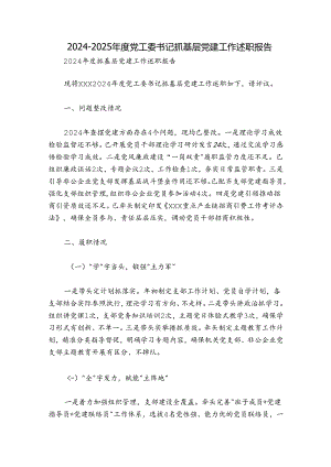 2024-2025年度党工委书记抓基层党建工作述职报告.docx