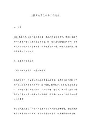 X县司法局上半年工作总结.docx