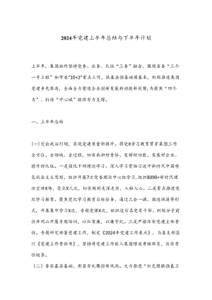 2024年党建上半年总结与下半年计划.docx
