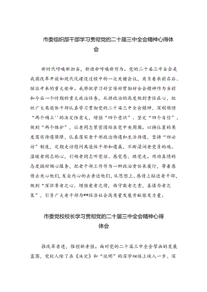 市委组织部干部学习贯彻党的二十届三中全会精神心得体会5篇（精选版）.docx