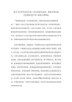学习《中共中央关于进一步全面深化改革、推进中国式现代化的决定》第一板块心得体会3篇.docx
