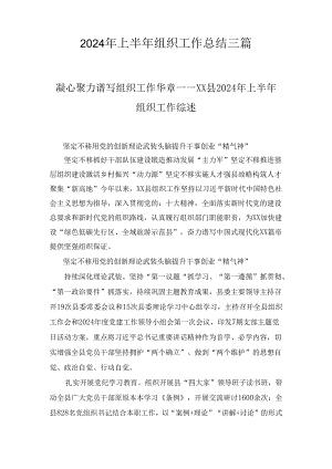 2024年上半年组织工作总结三篇.docx