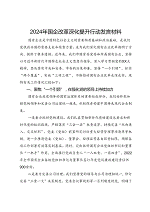 2024年国企改革深化提升行动发言材料.docx