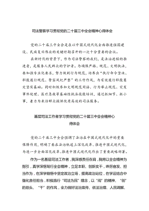 司法警察学习贯彻党的二十届三中全会精神心得体会5篇供参考.docx