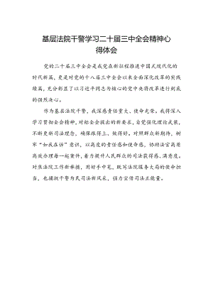 基层法院干警学习二十届三中全会精神心得体会范文.docx