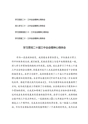 4篇 2024年党员干部学习贯彻二十届三中全会精神心得体会.docx