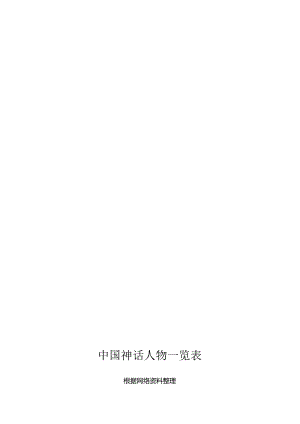 中国古代神话人物一览表.docx
