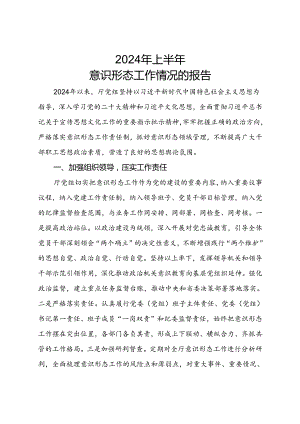 2024年上半年半年意识形态工作情况报告.docx