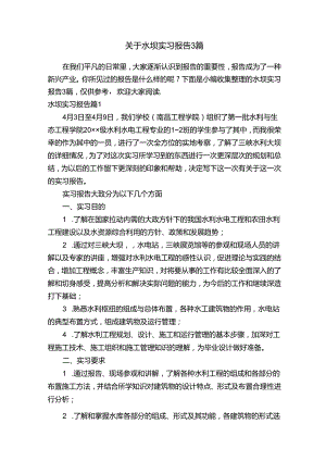 关于水坝实习报告3篇.docx