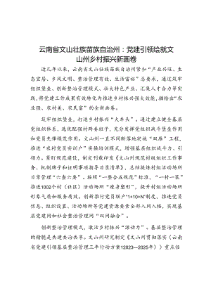 云南省文山壮族苗族自治州：党建引领绘就文山州乡村振兴新画卷.docx
