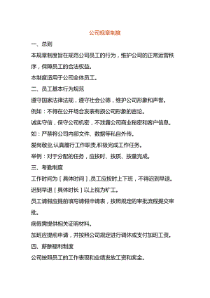 公司规章制度模板.docx