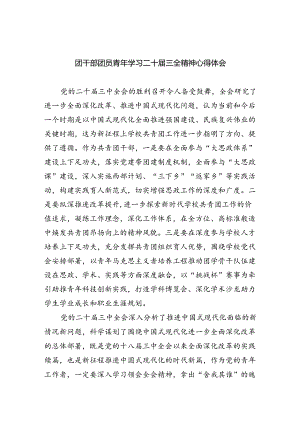 团干部团员青年学习二十届三全精神心得体会最新精选版【八篇】.docx