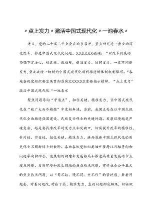 二十届三中全会心得体会：“点上发力”激活中国式现代化“一池春水”.docx