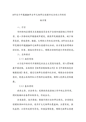 X市关于开展2024年全市无烟单位创建评比活动工作的实施方案.docx