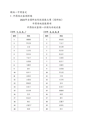 GZ040-中药传统技能赛题第1套.docx
