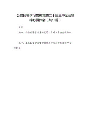 公安民警学习贯彻党的二十届三中全会精神心得体会(精选10篇合集).docx