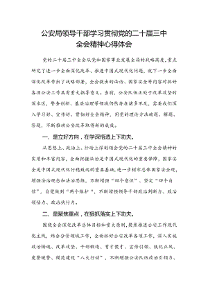 公安局领导干学习贯彻党的二十届三中全会精神心得体会.docx