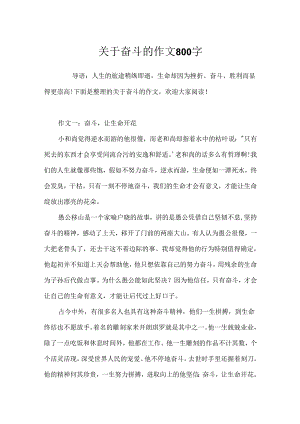 关于奋斗的作文800字.docx