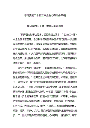 学习党的二十届三中全会心得体会10篇.docx