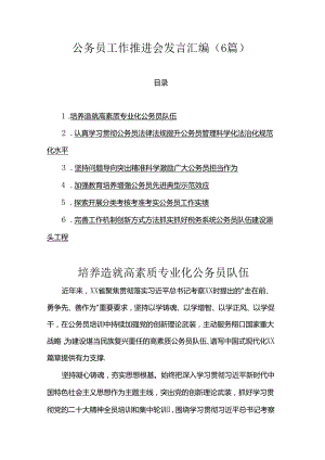 公务员工作推进会发言汇编.docx