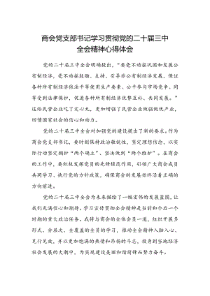 商会党支部书记学习贯彻党的二十届三中全会精神心得体会.docx