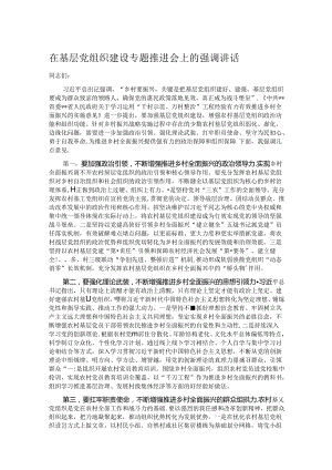 在基层党组织建设专题推进会上的强调讲话.docx