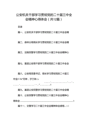 公安机关干部学习贯彻党的二十届三中全会精神心得体会(通用精选12篇).docx