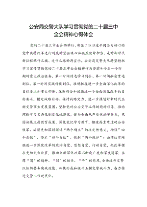 公安局交警大队学习贯彻党的二十届三中全会精神心得体会.docx