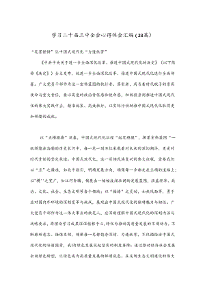 （23篇）学习二十届三中全会心得体会汇编.docx