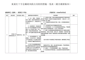 某某红十字会廉政风险点及防控措施一览表（最全最新版本）.docx