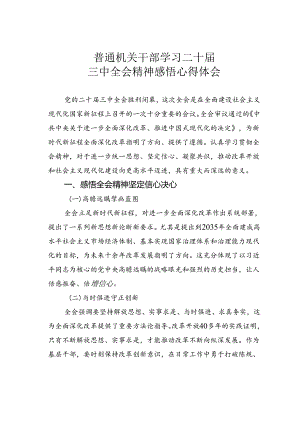 普通机关干部学习二十届三中全会精神感悟心得体会.docx