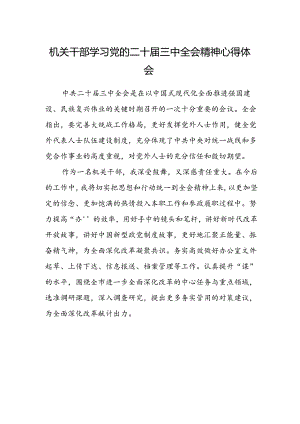 机关干部学习党的二十届三中全会精神心得体会.docx