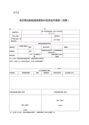 老旧营运船舶报废更新补贴资金申请表.docx