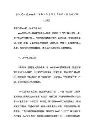 （15篇）各级局机关2024年上半年工作总结及下半年工作思路汇编.docx
