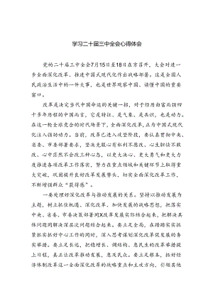 （12篇）学习二十届三中全会心得体会（精选）.docx