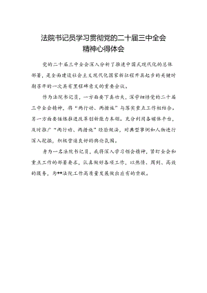 法院书记员学习贯彻党的二十届三中全会精神心得体会.docx