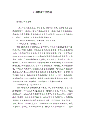 行政执法工作总结.docx