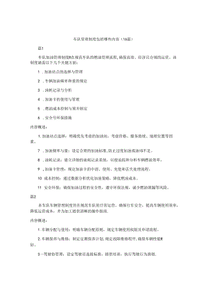 车队管理制度包括哪些内容（16篇）.docx