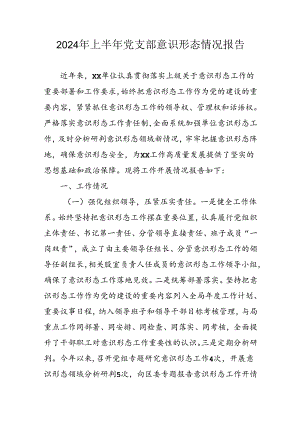 2024年开展上半年《党支部意识形态情况》工作汇报 （汇编8份）.docx