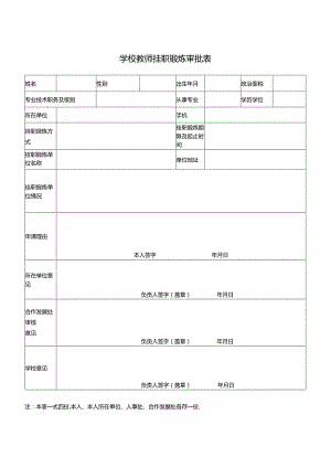 学校教师挂职锻炼审批表.docx