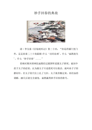 妙手回春的典故.docx