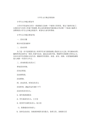 小学生元旦晚会策划书.docx