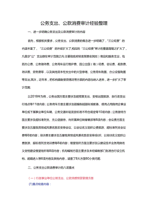 公务支出、公款消费审计经验整理.docx