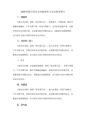 20种有限空间安全风险清单与安全检查要点.docx