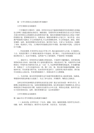 小学生寒假社会实践报告样本（四篇）.docx