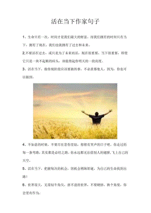 活在当下 作家句子.docx