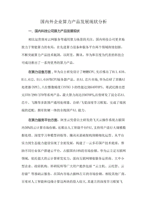 国内外企业算力产品发展现状分析.docx