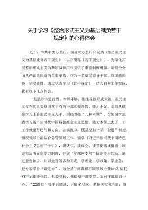 党员干部学习整治形式主义为基层减负若干规定的心得体会10篇.docx